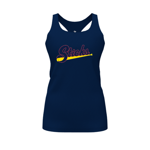 [CUS-DFW-RCBK-PER-NVY-FYS-LOGO1] Racerback Tank Top (Female Youth S, Navy, Logo 1)
