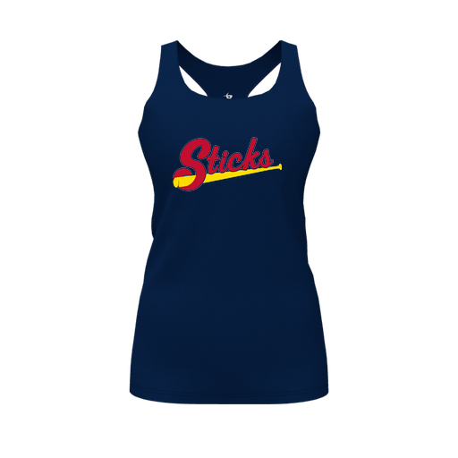 [CUS-DFW-RCBK-PER-NVY-FYS-LOGO2] Racerback Tank Top (Female Youth S, Navy, Logo 2)