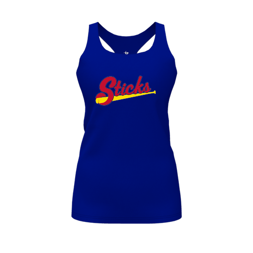 [CUS-DFW-RCBK-PER-RYL-FYS-LOGO2] Racerback Tank Top (Female Youth S, Royal, Logo 2)