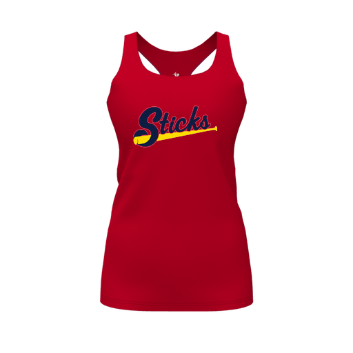 [CUS-DFW-RCBK-PER-RED-FYS-LOGO1] Racerback Tank Top (Female Youth S, Red, Logo 1)