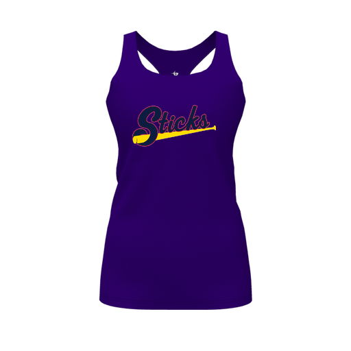 [FT0TRBPP-FYS-LOGO1] Decker Racerback Tank Top (Female Youth S, Purple, Logo 1)