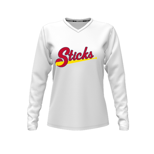 [FTLVCFWH-FYXS-LOGO2] Comfort T-Shirt (Female Youth XS, White, V Neck, Logo 2, Long Sleeve)