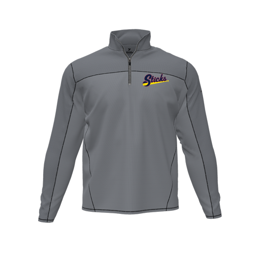 [CUS-DFW-QTRZ-PER-LSL-GRY-AS-LOGO1] Quarter Zip Pullover (Adult S, Gray, Logo 1)