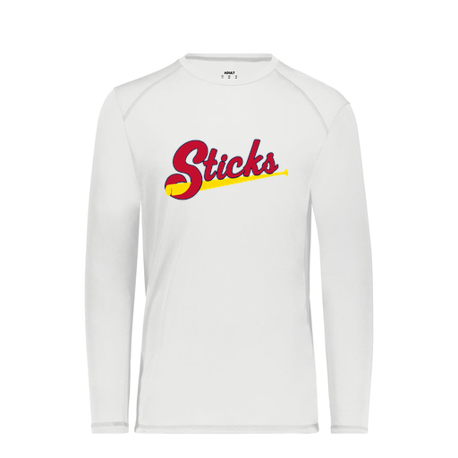 [6845.005.S-LOGO2] Men's SoftTouch Long Sleeve (Adult S, White, Logo 2)
