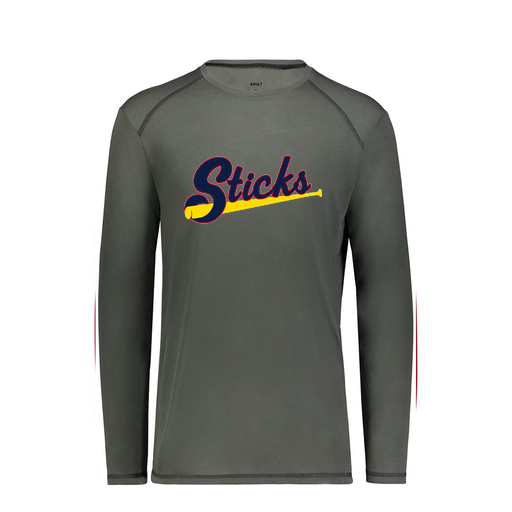 [6845.98D.S-LOGO1] Men's SoftTouch Long Sleeve (Adult S, Gray, Logo 1)