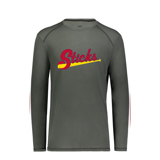 [6845.98D.S-LOGO2] Men's SoftTouch Long Sleeve (Adult S, Gray, Logo 2)