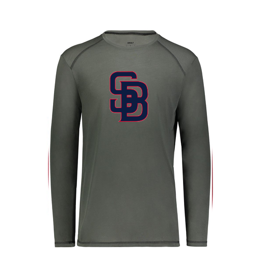 [6845.98D.S-LOGO3] Men's SoftTouch Long Sleeve (Adult S, Gray, Logo 3)