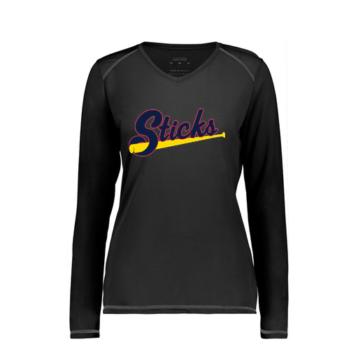 [6847.080.XS-LOGO1] Women's SoftTouch Long Sleeve (Female Adult XS, Black, Logo 1)