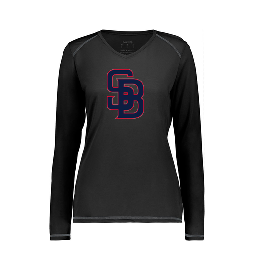 [6847.080.XS-LOGO3] Women's SoftTouch Long Sleeve (Female Adult XS, Black, Logo 3)