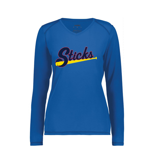 [6847.060.XS-LOGO1] Women's SoftTouch Long Sleeve (Female Adult XS, Royal, Logo 1)