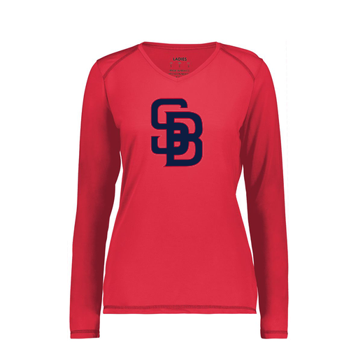 [6847.083.XS-LOGO3] Women's SoftTouch Long Sleeve (Female Adult XS, Red, Logo 3)