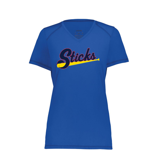 [6844.060.XS-LOGO1] Women's SoftTouch Short Sleeve (Female Adult XS, Royal, Logo 1)