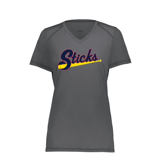[6844.98D.XS-LOGO1] Women's SoftTouch Short Sleeve (Female Adult XS, Gray, Logo 1)