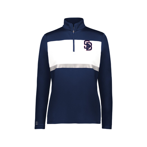 [222791.301.XS-LOGO3] Ladies Bold 1/4 Zip Pullover (Female Adult XS, Navy, Logo 3)