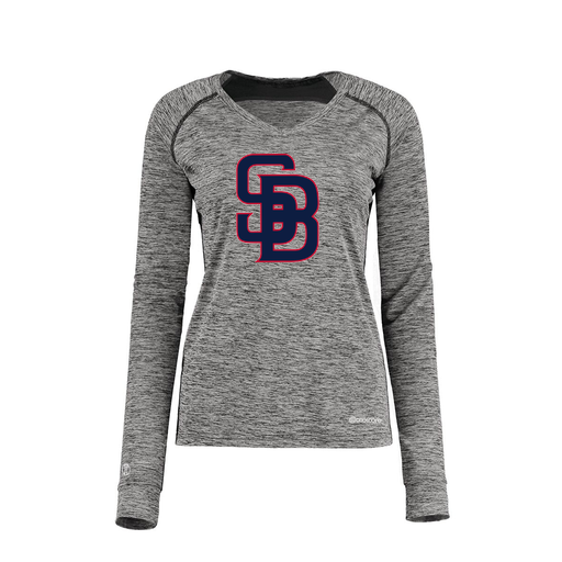 [222770.K94.XS-LOGO3] Ladies Electric Long Sleeve Shirt (Female Adult XS, Black, Logo 3)