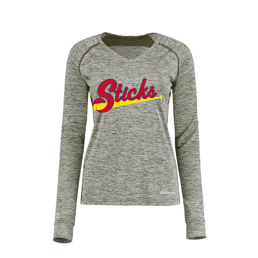 [222770.K94.XS-LOGO2] Ladies Electric Long Sleeve Shirt (Female Adult XS, Gray, Logo 2)