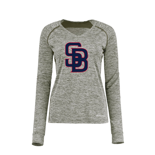 [222770.K94.XS-LOGO3] Ladies Electric Long Sleeve Shirt (Female Adult XS, Gray, Logo 3)