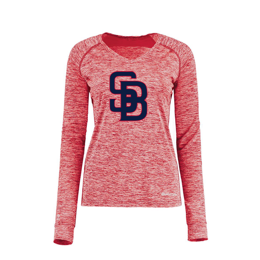 [222770.T20.XS-LOGO3] Ladies Electric Long Sleeve Shirt (Female Adult XS, Red, Logo 3)