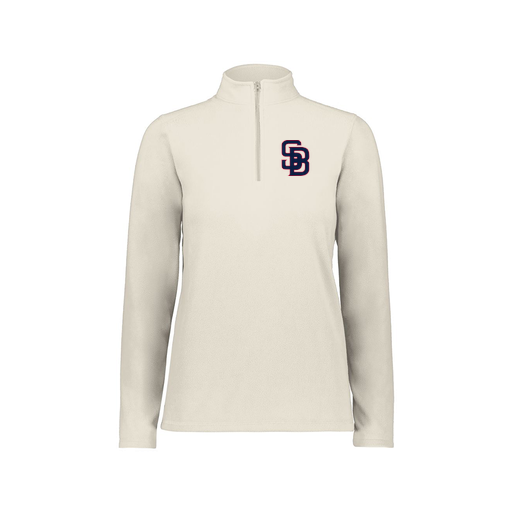 [6864.53T.XS-LOGO3] Ladies MicroFleece 1/4 Zip Pullover (Female Adult XS, White, Logo 3)