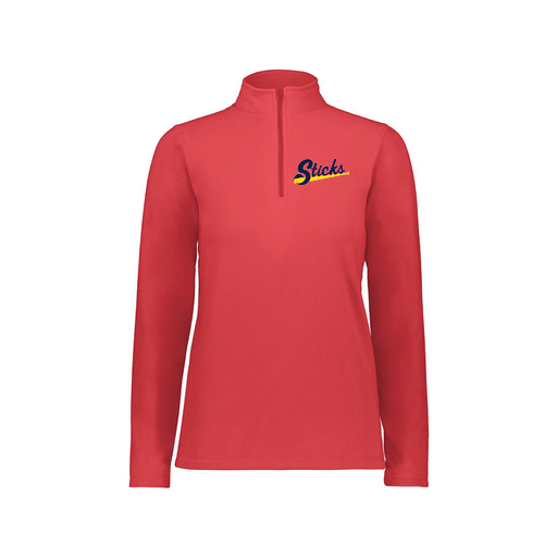 [6864.083.XS-LOGO1] Ladies MicroFleece 1/4 Zip Pullover (Female Adult XS, Red, Logo 1)