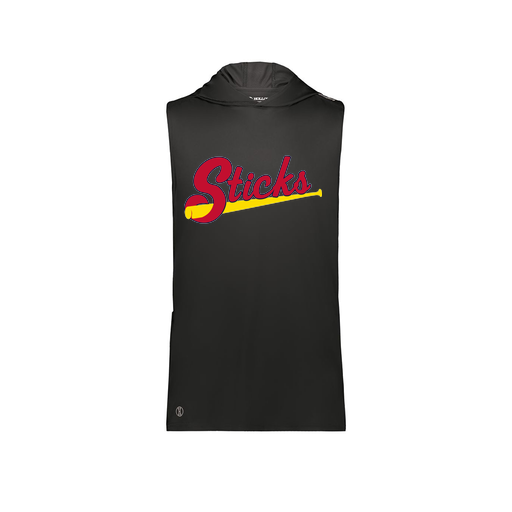 [222590.080.XS-LOGO2] Men's CoolDry Sleeveless Hoodie (Adult XS, Black, Logo 2)