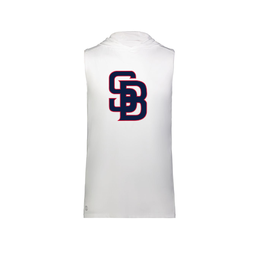 [222590.005.XS-LOGO3] Men's CoolDry Sleeveless Hoodie (Adult XS, White, Logo 3)