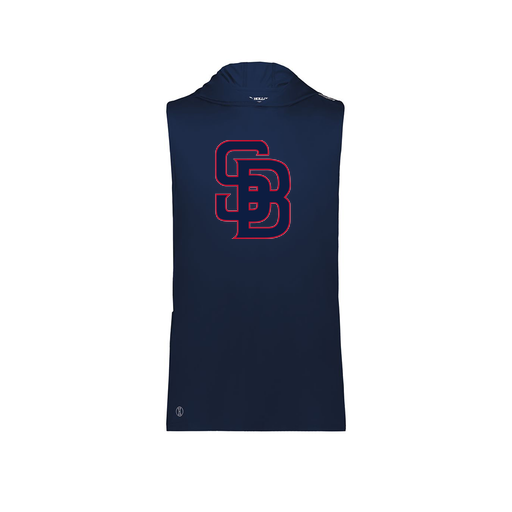 [222590.065.XS-LOGO3] Men's CoolDry Sleeveless Hoodie (Adult XS, Navy, Logo 3)