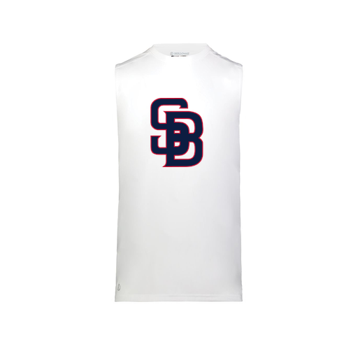 [222593.005.S-LOGO3] Men's CoolDry TankTop (Adult S, White, Logo 3)