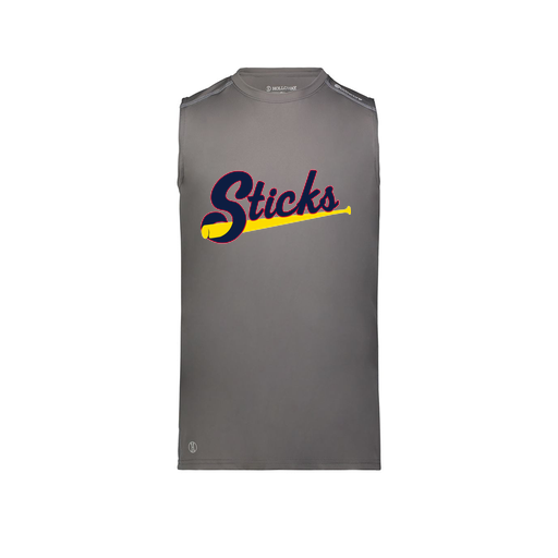[222593.98D.S-LOGO1] Men's CoolDry TankTop (Adult S, Gray, Logo 1)