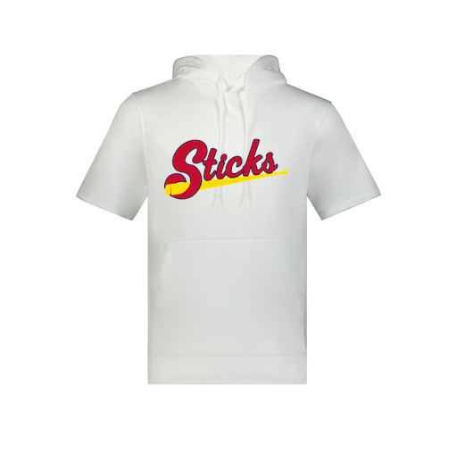 [6871.005.S-LOGO2] Men's Dri Fit Short Sleeve Hoodie (Adult S, White, Logo 2)