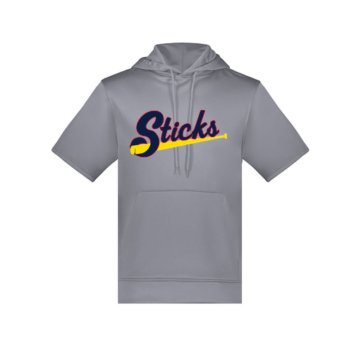[6871.059.S-LOGO1] Men's Dri Fit Short Sleeve Hoodie (Adult S, Gray, Logo 1)