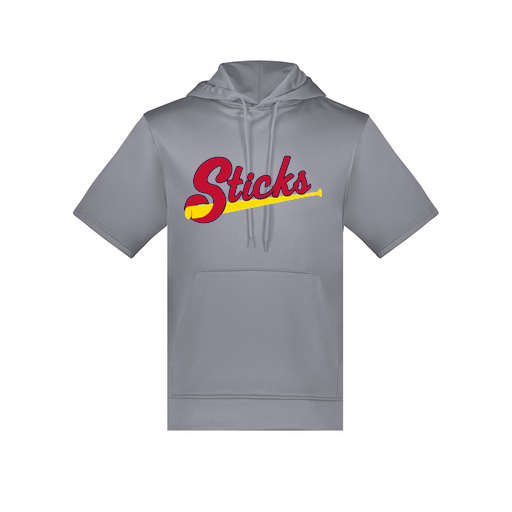 [6871.059.S-LOGO2] Men's Dri Fit Short Sleeve Hoodie (Adult S, Gray, Logo 2)