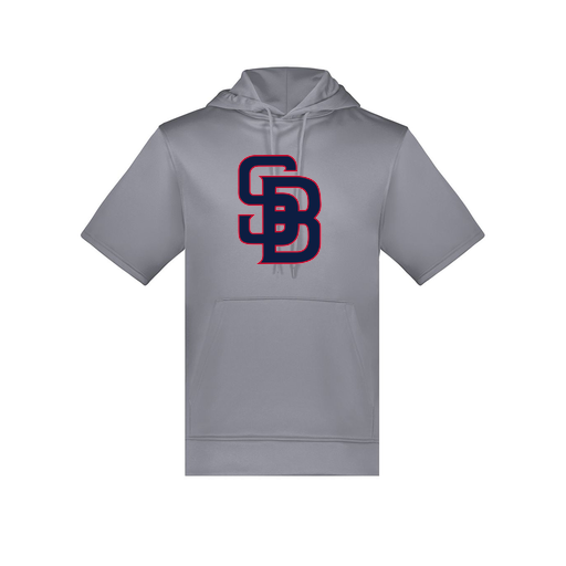 [6871.059.S-LOGO3] Men's Dri Fit Short Sleeve Hoodie (Adult S, Gray, Logo 3)