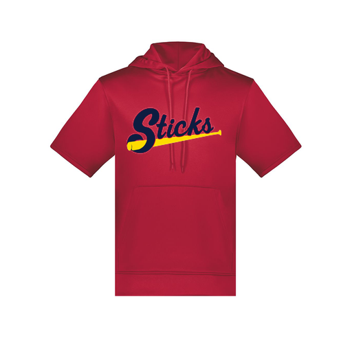 [6871.083.S-LOGO1] Men's Dri Fit Short Sleeve Hoodie (Adult S, Red, Logo 1)