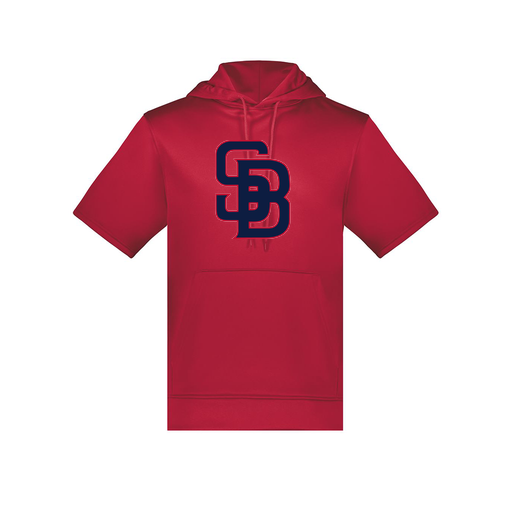 [6871.083.S-LOGO3] Men's Dri Fit Short Sleeve Hoodie (Adult S, Red, Logo 3)