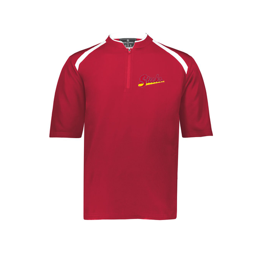 [229581-AS-RED-LOGO2] Men's Dugout Short Sleeve Pullover (Adult S, Red, Logo 2)