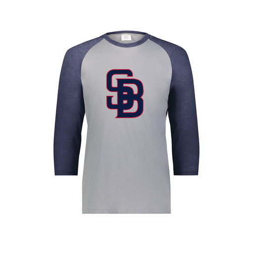 [6880.29V.S-LOGO3] Youth Vintage 3/4 T-Shirt (Youth S, Navy, Logo 3)