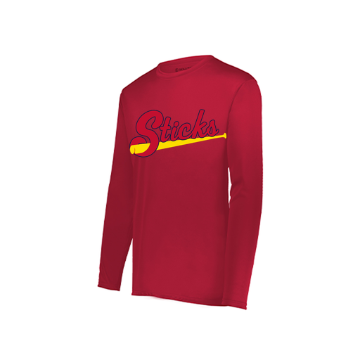 [222822.083.XS-LOGO2] Men's LS Smooth Sport Shirt (Adult XS, Red, Logo 2)