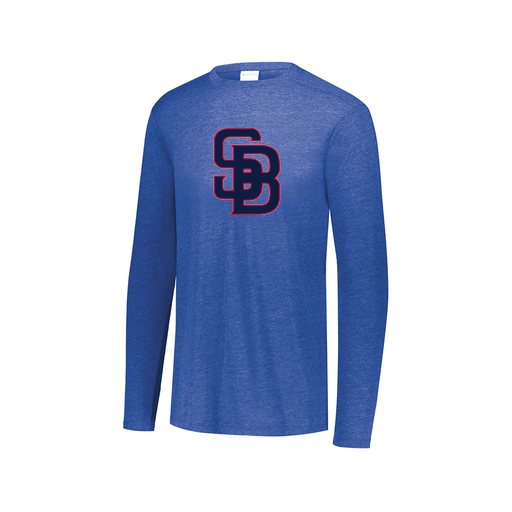 [3075.U55.XS-LOGO3] Decker Men's Tri-Blend T-Shirt - Long Sleeve (Adult XS, Royal, Logo 3)