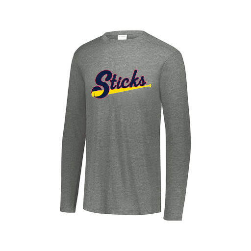 [FTLCUBGY-AXS-LOGO1] Decker Men's Tri-Blend T-Shirt - Long Sleeve (Adult XS, Gray, Logo 1)