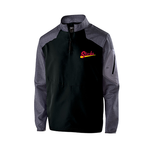 [229155.H05.XS-LOGO2] Men's Raider LS Pullover (Adult XS, Black, Logo 2)