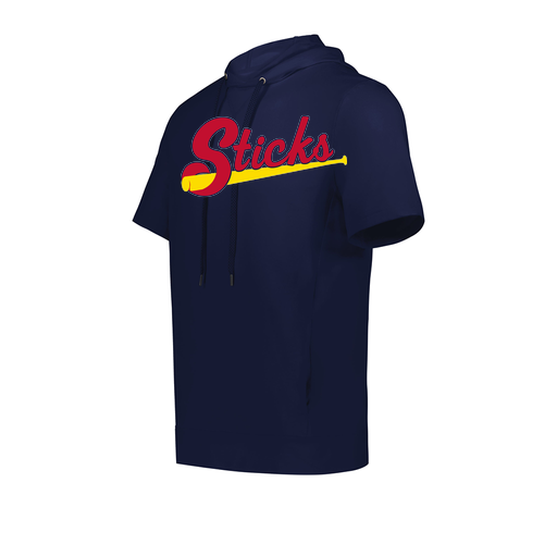 [222505.065.S-LOGO2] Men's Venturs Soft Knit Short Sleeve Hoodie (Adult S, Navy, Logo 2)