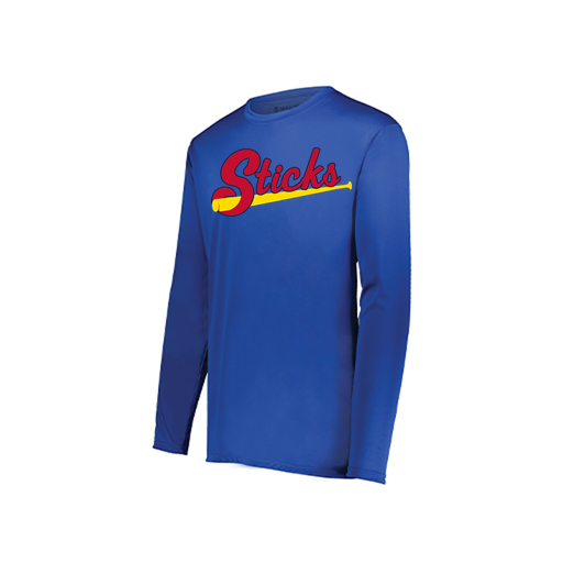 [222823.060.S-LOGO2] Youth LS Smooth Sport Shirt (Youth S, Royal, Logo 2)