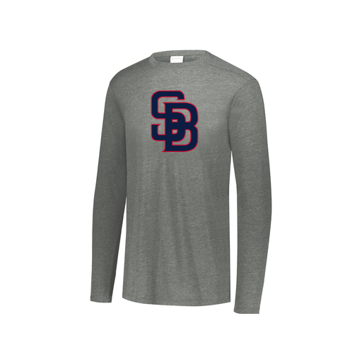 [FTLCUBGY-YS-LOGO3] Decker Youth Tri-Blend T-Shirt - Long Sleeve (Youth S, Gray, Logo 3)