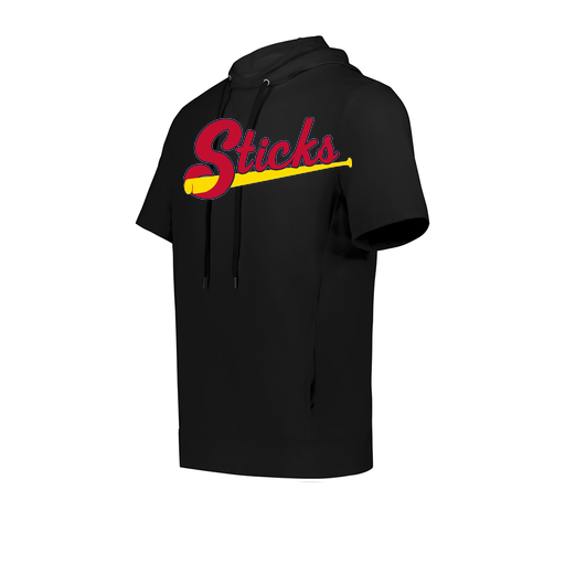 [222605.080.S-LOGO2] YOUTH VENTURA SOFT KNIT SHORT SLEEVE HOODIE (Youth S, Black, Logo 2)