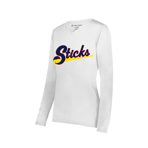 [222824.005.S-LOGO1] Ladies LS Smooth Sport Shirt (Female Adult S, White, Logo 1)