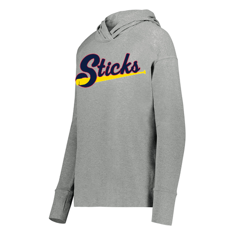 [222798-SIL-FAXS-LOGO1] Ladies Ventura Thin Knit Hoodie (Female Adult XS, Silver, Logo 1)