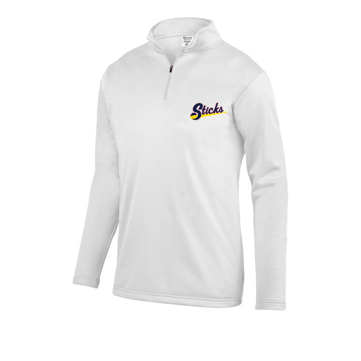 [FOLQFFWH-AS-LOGO4] Decker Men's FlexFleece 1/4 Zip (Adult S, White, Logo 4)