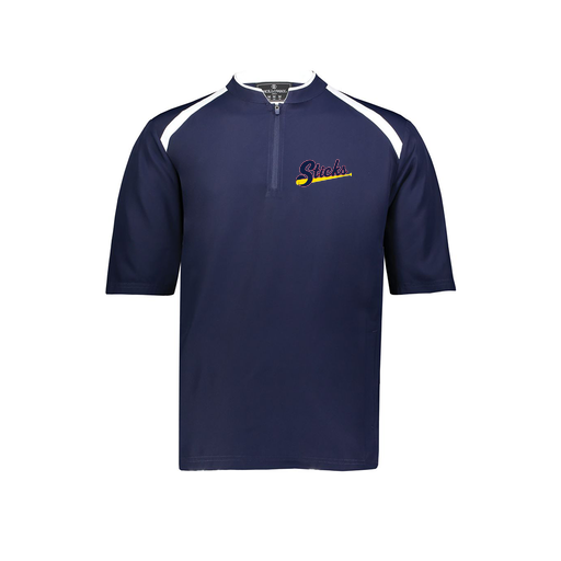 [229681-YS-NVY-LOGO4] Youth Dugout Short Sleeve Pullover (Youth S, Navy, Logo 4)