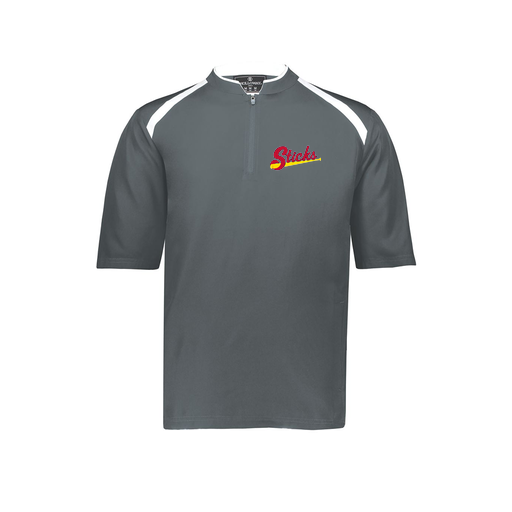 [229681-YS-GRY-LOGO5] Youth Dugout Short Sleeve Pullover (Youth S, Gray, Logo 5)